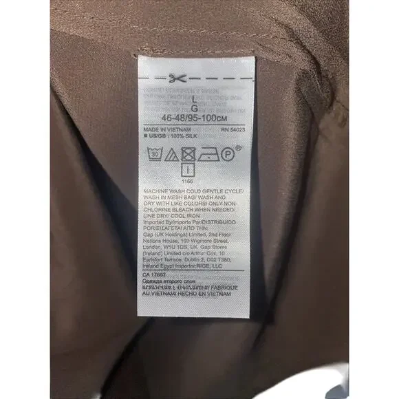 Lot Of 2: NWT Banana Republic Intimates 100% Silk Light / Dark Brown Slips L - Picture 8 of 9